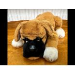 Steiff Bobby the Boxer dog, ref. 078101, Boxer Dog, lying down, overall size 17''.