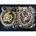Collection of Vintage Costume Jewellery, comprising beads, pearls, pendants, brooches, earrings,