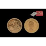 Royal Mint Queen Elizabeth II Proof Struck 22ct Gold Half Sovereign. Date 1980. Mint condition, with