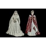 Two Porcelain Figures comprising Royal Worcester In Celebration of the Queen's 80th Birthday