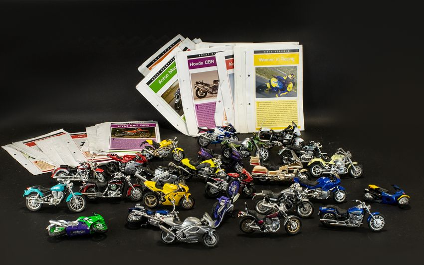 Motorbike Interest. 1 Box of Collectable Miniature Motorbikes, Various Colours and Makes, Includes