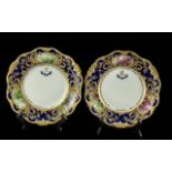 Doulton Burslem Late 19th Century Pair of Fine Quality Hand Painted Cabinet Plates. featuring hand