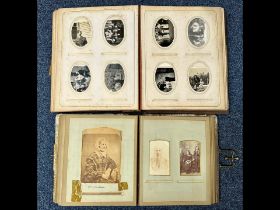 Two Carte-de-Visite Albums, leather cased, comprising family photographs, including wartime,