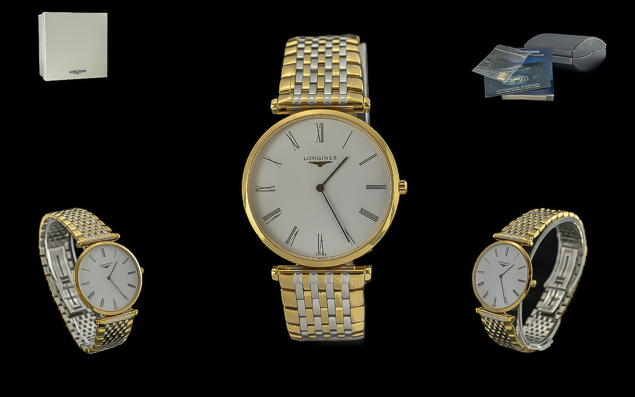 Longines Le Grande Classique Gents Gold on Steel Quartz Dress Watch, Model No LGS 12592, Date of