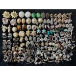 Large Collection of Ladies Earrings, one bag of clip on earrings, one for pierced ears. Great lot