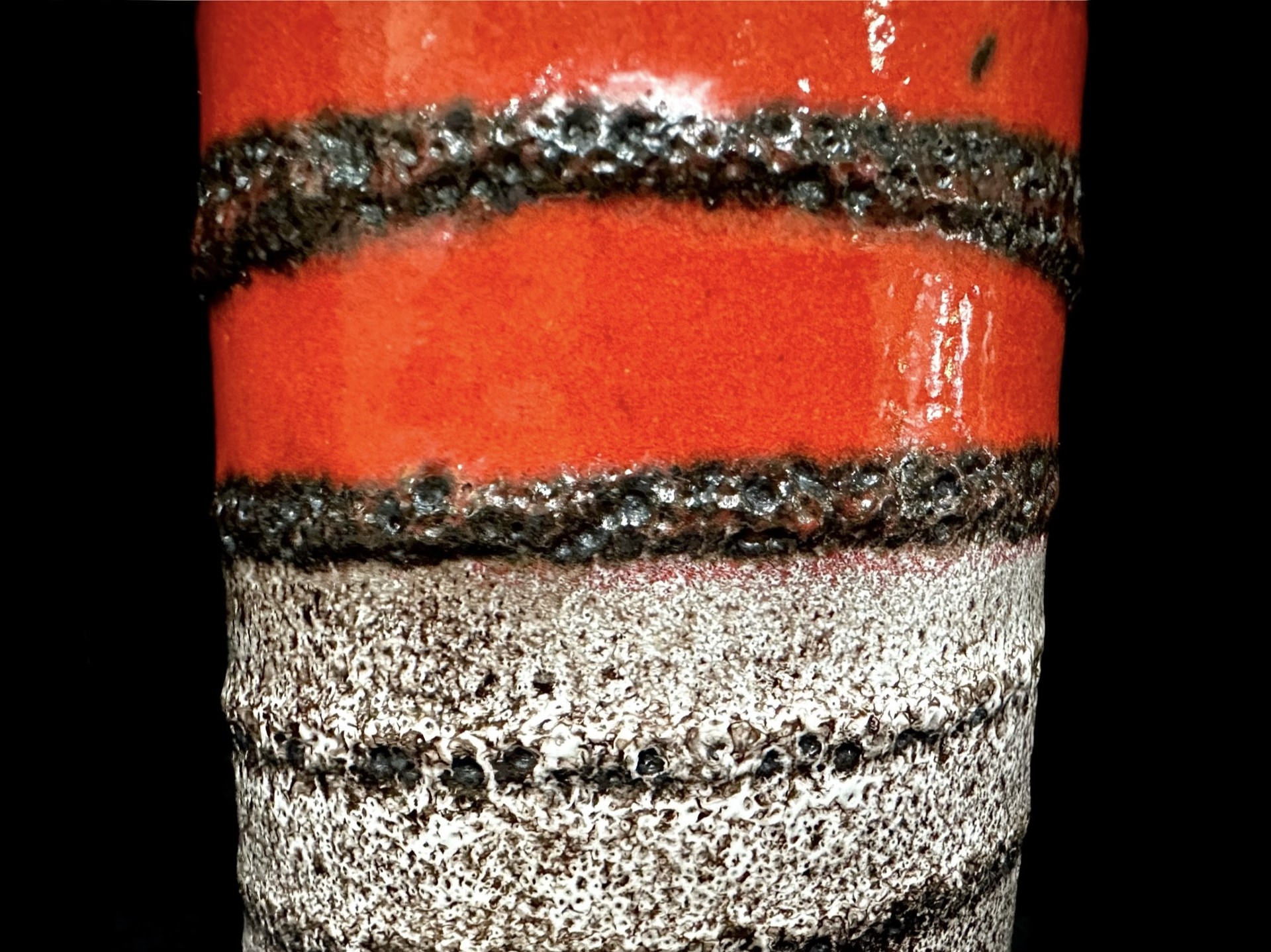 Scheurick 1970's West German Vase No. 203-18, measures 7.5'' high, in brown and cream with orange - Bild 4 aus 4