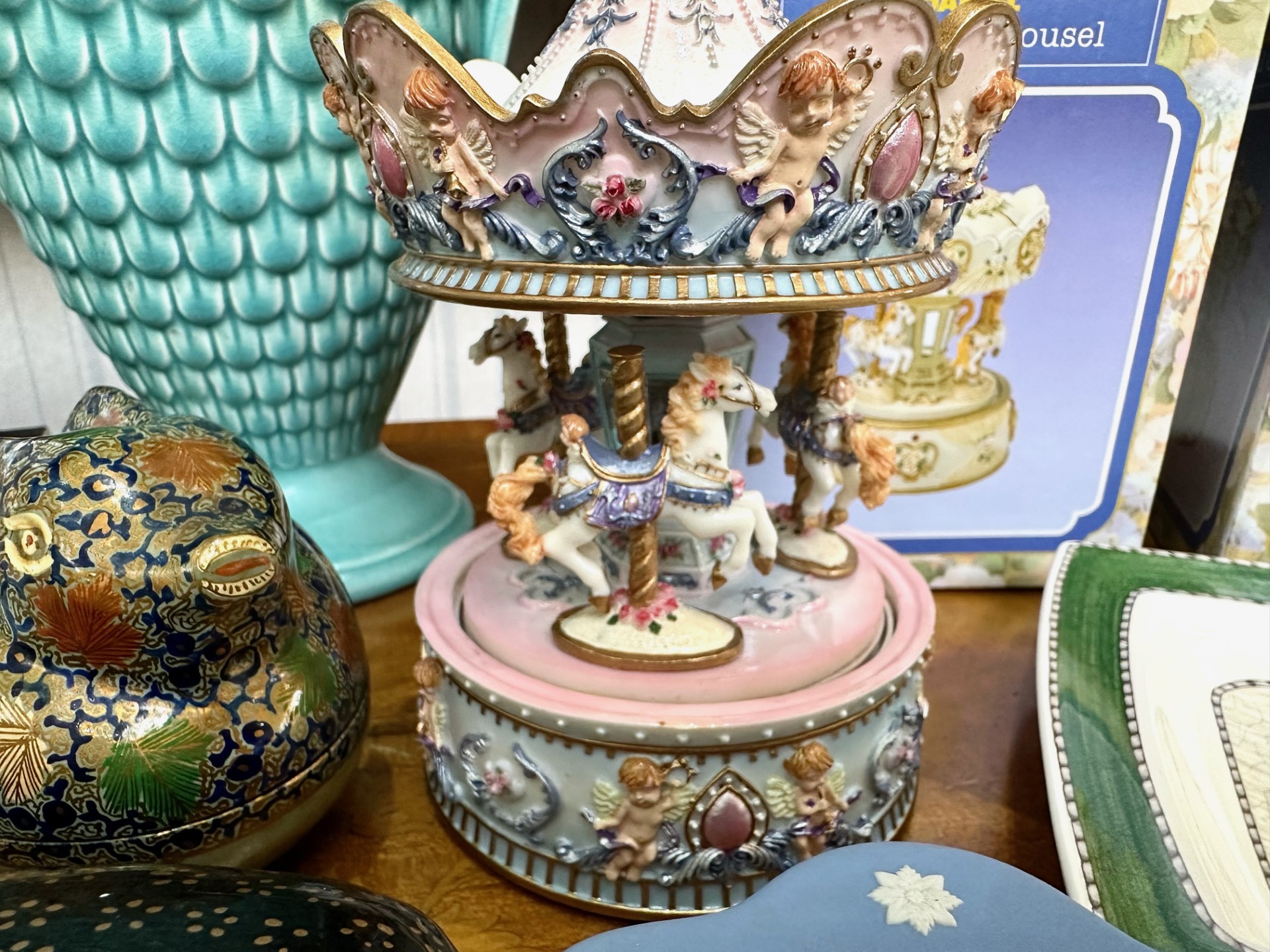 A Collection of Assorted Pottery and Collectables to include Wedgwood, a musical carousel, various - Image 3 of 5