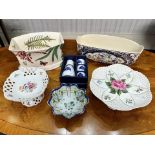 Collection of Vintage Porcelain and Pottery, comprising a Spode 'Floral Haven' planter, 10'' wide
