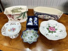 Collection of Vintage Porcelain and Pottery, comprising a Spode 'Floral Haven' planter, 10'' wide