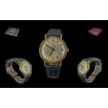Zenith Gents 9ct Gold Cased 23 Jewels Automatic 28800 Wrist Watch. c.1973. With Attached Black