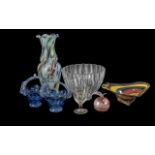 Collection of Glassware, including a large heavy Villeroy & Bosch glass bowl, 10'' diameter, two