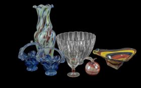 Collection of Glassware, including a large heavy Villeroy & Bosch glass bowl, 10'' diameter, two