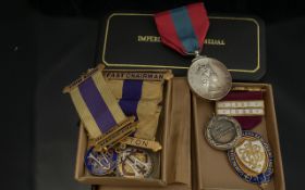 Imperial Service Medal awarded to Leslie John Burt, boxed with ribbons, together with a Commercial