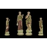 Royal Dux Pair of Small Hand Painted Figures with applied pink triangle marks to undersides, one