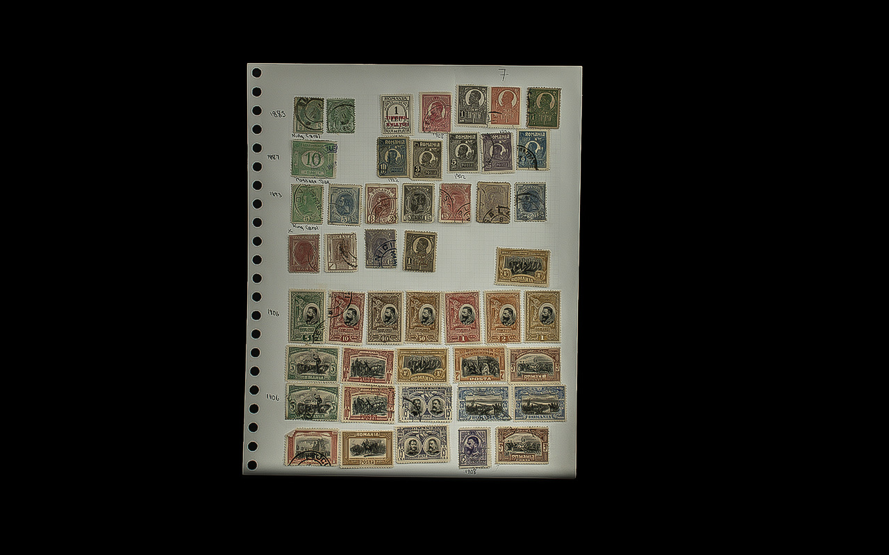 Stamps Interest - Romania (1862-1996) 1250+ Stamps Mint And Used On 60 Album Pages Inc Sets, - Image 2 of 4