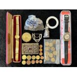 Box of Collectible Items, comprising a Swatch watch, in original case, a Whittles Swiss ladies