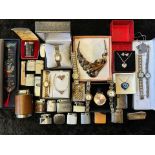 Quantity of Collectables, watches, lighters, costume jewellery. boxed fashion watches, lighters to