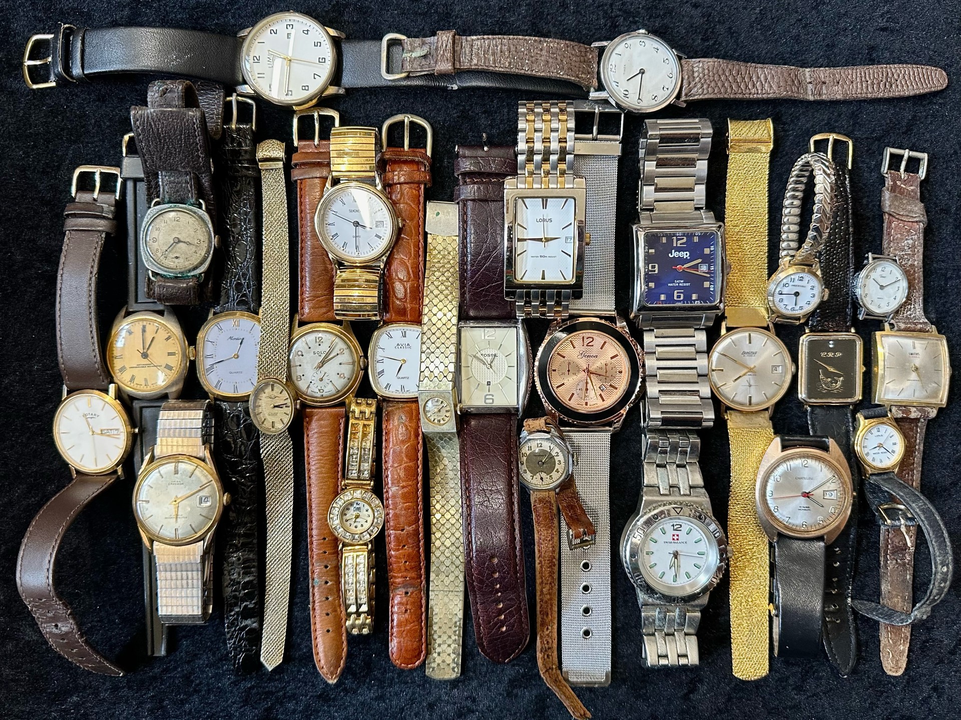 Collection of Ladies & Gentleman's Wristwatches, leather and bracelet straps, makes include Timex,