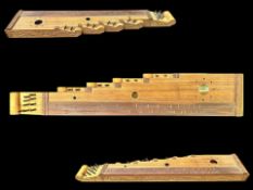 Hand Carved Decorative Zither, 17 string, length 32.5''.