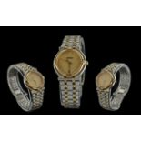 Gucci ladies steel and gold tone quartz wrist watch. good condition and working at time of
