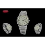 Omega - Geneve all original gents stainless steel automatic wrist watch. features white dial, silver