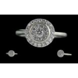 Ladies - Excellent Quality 18ct White Gold Diamond set Dress Ring. excellent design. full hallmark