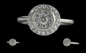 Ladies - Excellent Quality 18ct White Gold Diamond set Dress Ring. excellent design. full hallmark