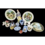 Collection of Assorted Pottery & Porcelain, including a vintage German figure of a lady with a