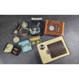 Assortment of Collectible Items, including boxed hip flask, boxed pocket watch, small hip flask