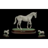 Royal Doulton Race Horse Figure On Stand - 'Desert Orchid' Matt Finish On Wooden plinth. Issued 1994