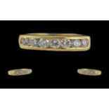 18ct gold pleasing quality ladies 18ct gold 7 stone diamond set ring. full hallmark to interior of