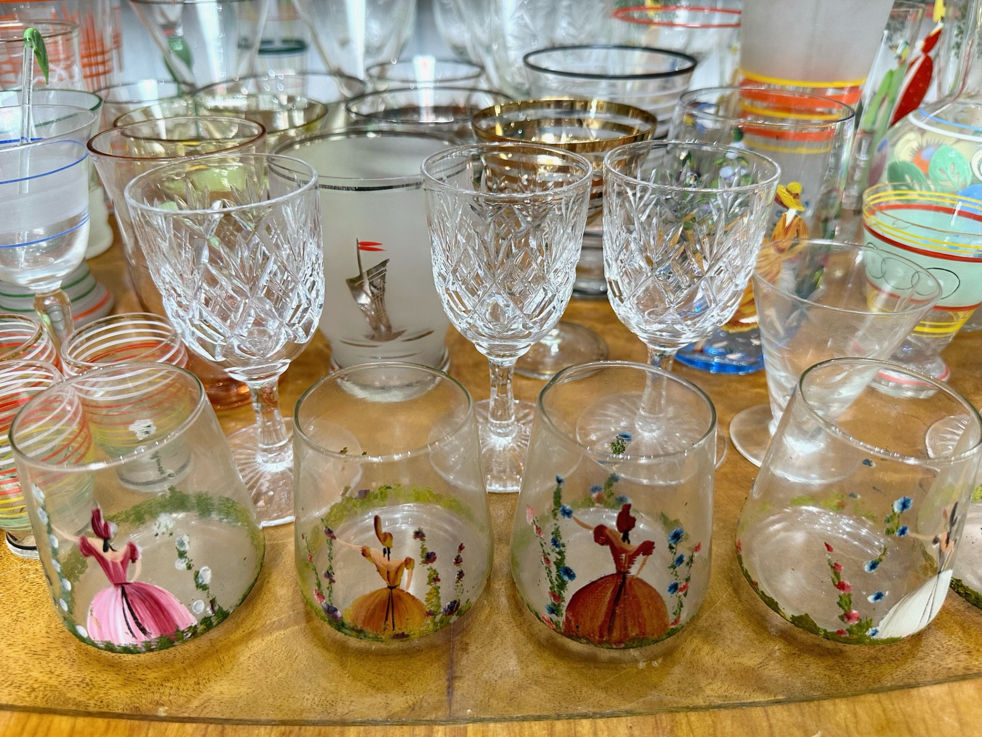 Two Boxes of Vintage Glass, 1940/50's, comprising tumblers, cocktail glasses, liqueur glasses, - Image 2 of 4