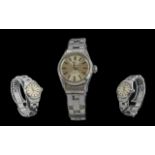 Tudor oyster princess rotor self-winding ladies stainless steel wrist watch, oyster case by Rolex