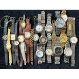 Collection of Ladies & Gentleman's Wristwatches, leather and bracelet straps, makes include Sekonda,