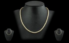 Ladies Pleasing 1920's Cultured Pearl Necklace with 9ct Gold Clasp. marked 9ct. the cultured