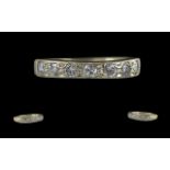 Ladies 18ct White Gold 7 Stone Diamond Set Ring - The Round Brilliant Cut Diamonds Of Good