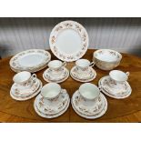Royal Kent Bone China Set, comprising six cups, saucers and side plates, six dinner plates, and