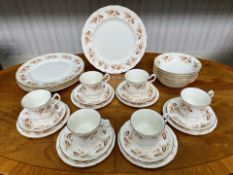 Royal Kent Bone China Set, comprising six cups, saucers and side plates, six dinner plates, and