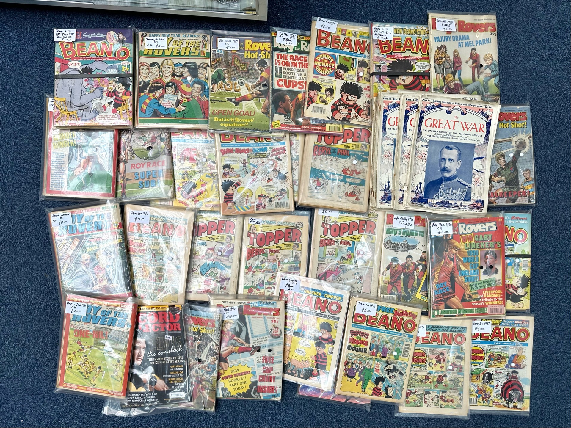 Large Collection of Comics, Magazines & Newspapers, including 107 Roy of the Rovers Comics 80/90'