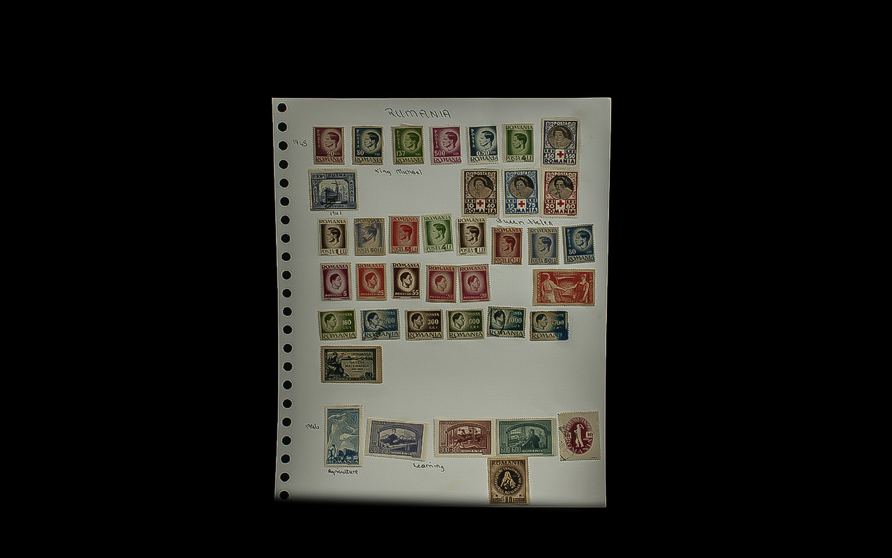 Stamps Interest - Romania (1862-1996) 1250+ Stamps Mint And Used On 60 Album Pages Inc Sets, - Image 4 of 4