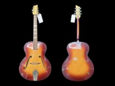 Egmond Freres Spanish Guitar, Six String Guitar with replaced head, length approx. 41''.
