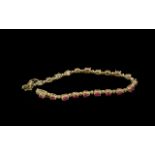 Attractive Multi Cut Ruby Bracelet, 8.5cts of rubies, oval cut, pear cut and baguette cut,