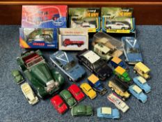 A Collection of Loose and Boxed Cars to include Corgi The London Scene, Cooper Tires 1947 Ford Sedan