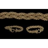 Ladies Superior Quality 9ct Gold Triple Link Bracelet - With excellent Clasp. Full Hallmark To