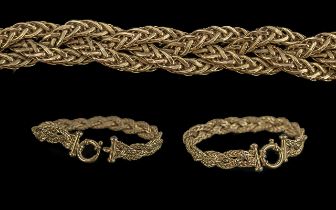 Ladies Superior Quality 9ct Gold Triple Link Bracelet - With excellent Clasp. Full Hallmark To