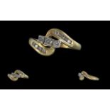 Ladies Attractive 18ct Gold Diamond Set Ring full hallmark for 18ct 750 the faceted diamonds of good