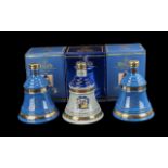 Three Bottles of Bells Old Scotch Whisky Decanters, Golden Wedding of the Queen Prince Philip,