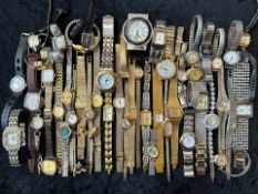 Large Collection of Gents and Ladies Wrist Watches. mixed lot of watches, all makes and models.