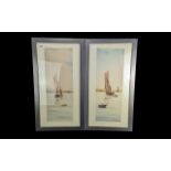 Pair of Garmon Morris Watercolours, 'Herne Bay Kent' and 'Sunset on the East Coast', depicting