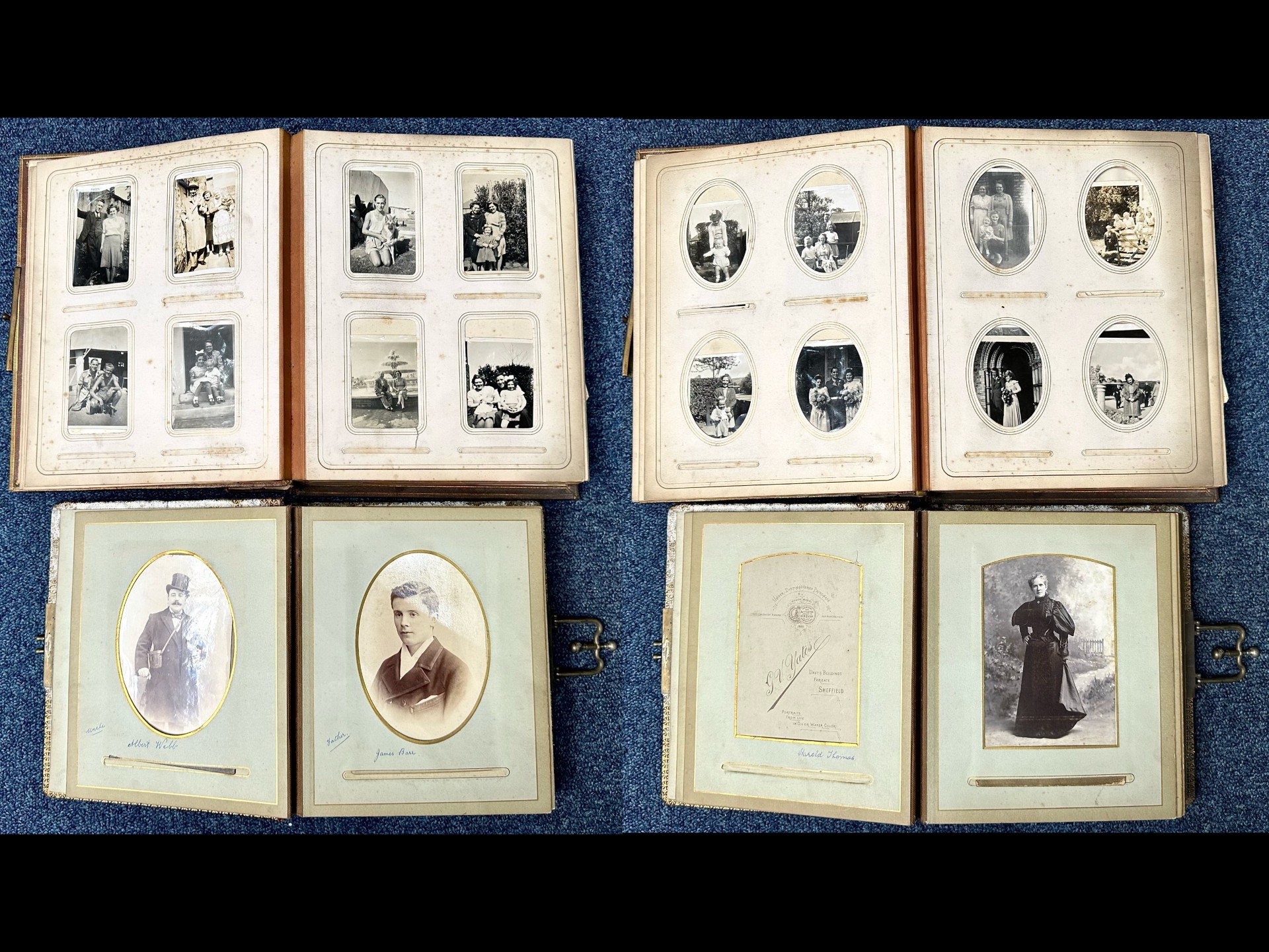 Two Carte-de-Visite Albums, leather cased, comprising family photographs, including wartime, - Image 2 of 4